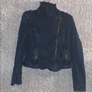 Denim cross zip Jean jacket